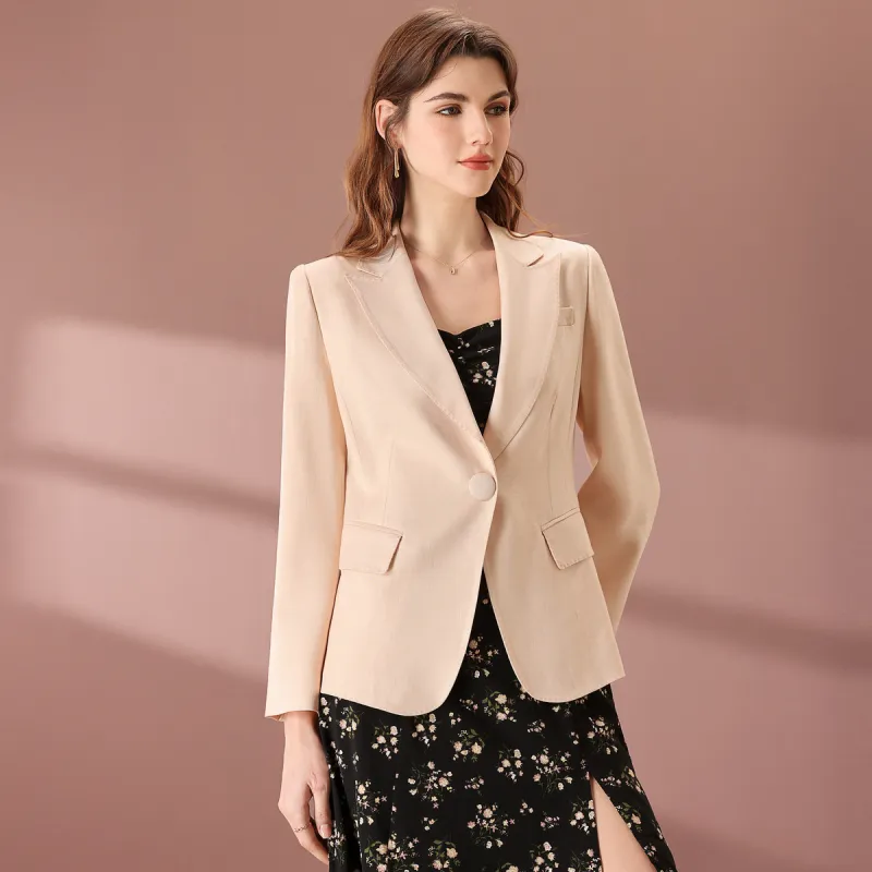 FENHONGMALI Business Suit Women's Beige-2