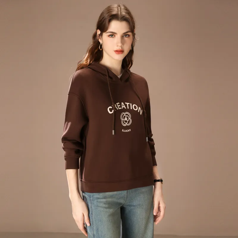 FENHONGMALI Sweatshirt Women's Coffee-1