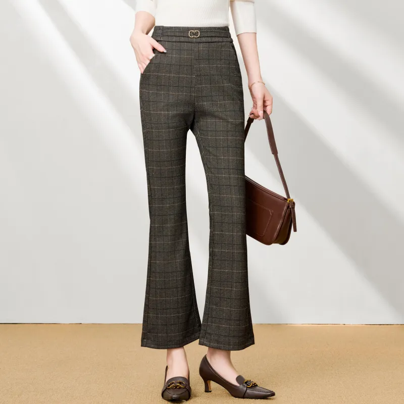 FENHONGMALI Casual Pants Women's Gray-1