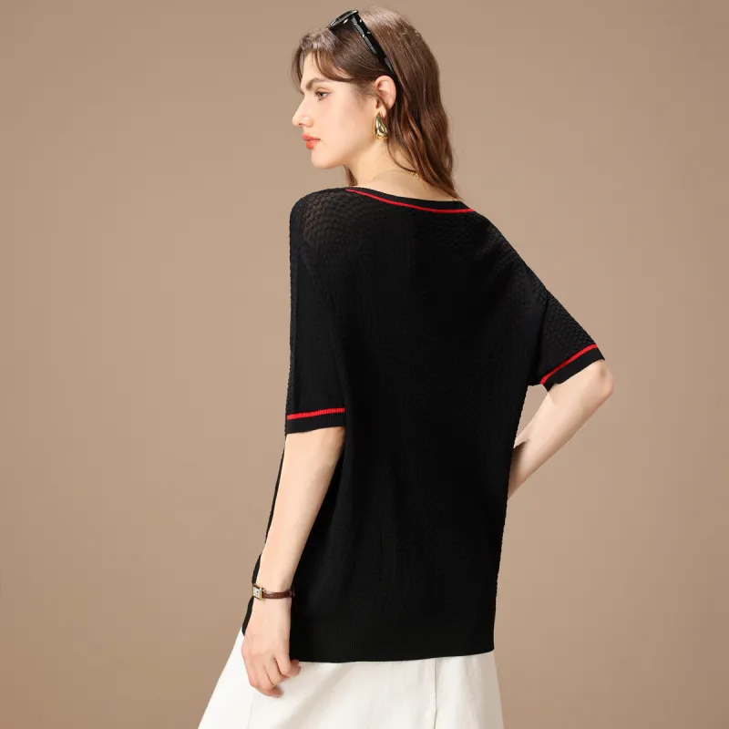 FENHONGMALI Knitwear Women's Black-2