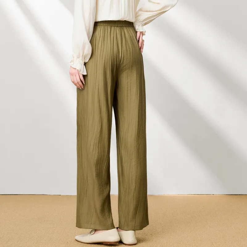 FENHONGMALI Casual Pants Women's Green-2