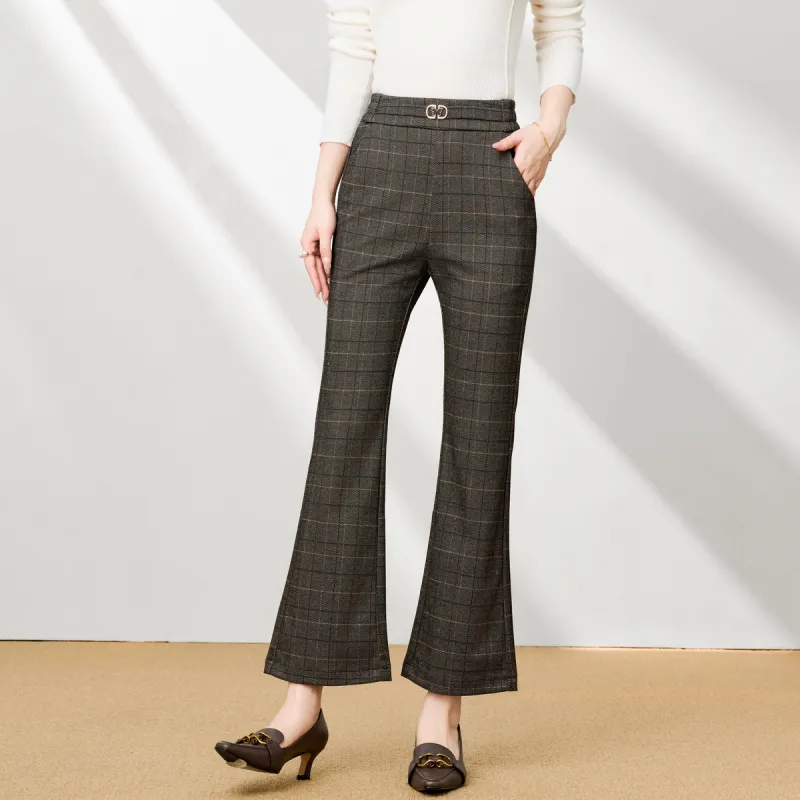 FENHONGMALI Casual Pants Women's Gray-3