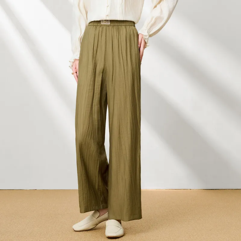 FENHONGMALI Casual Pants Women's Green-1