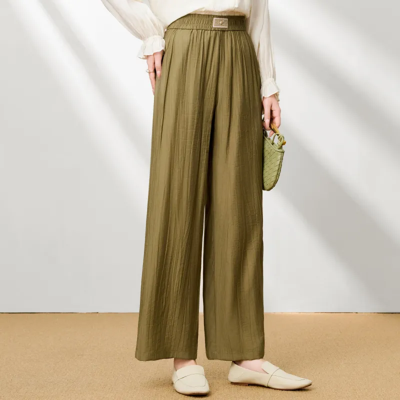 FENHONGMALI Casual Pants Women's Green-3
