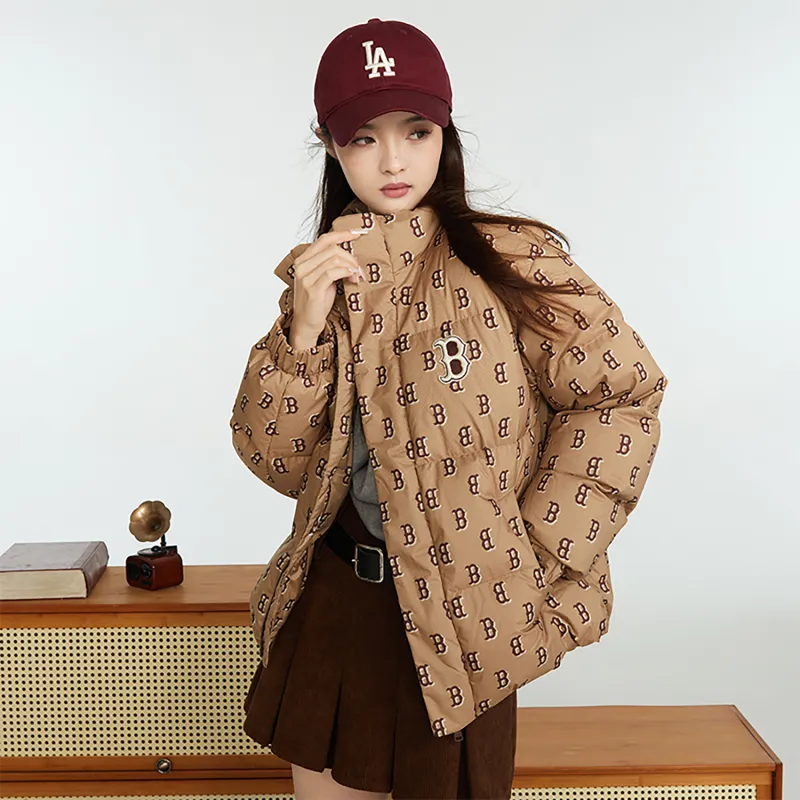 MLB Boston Red Sox Down Jacket Unisex Light Camel-3