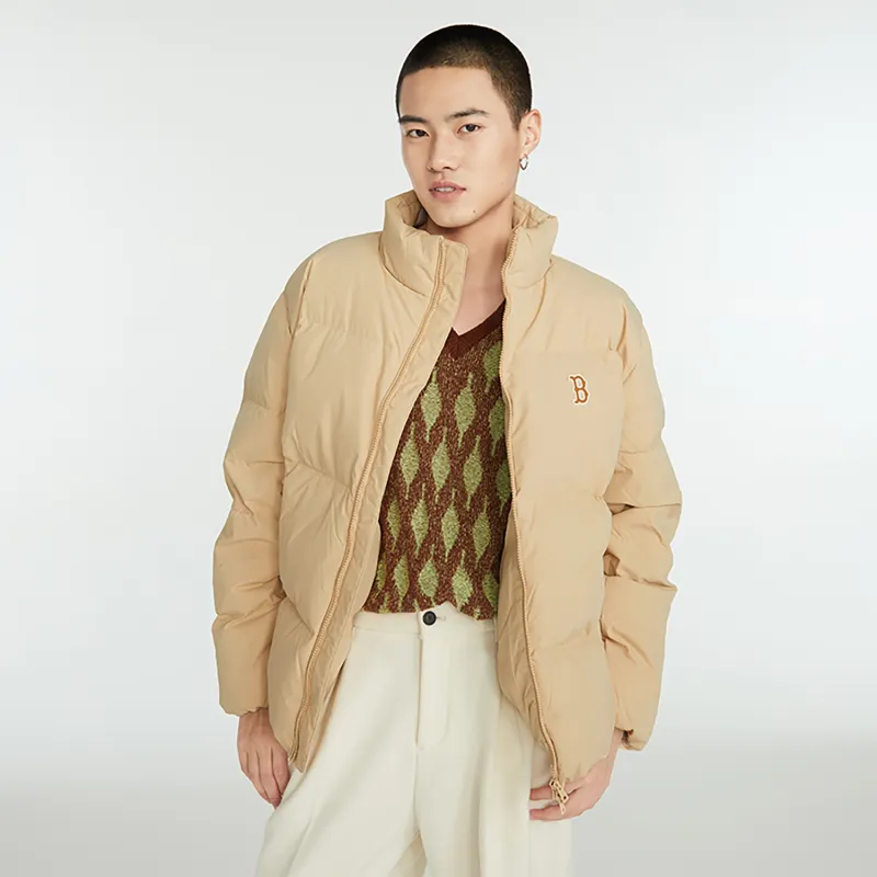 MLB Down Jacket Unisex Linen Beige Yellow-3
