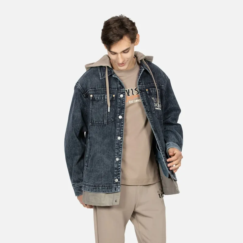 EVISU Denim Jackets Men Black-2