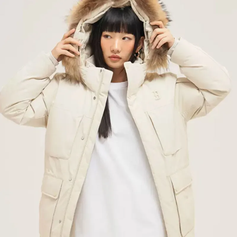 MLB Down Jackets Unisex Light Beige-5