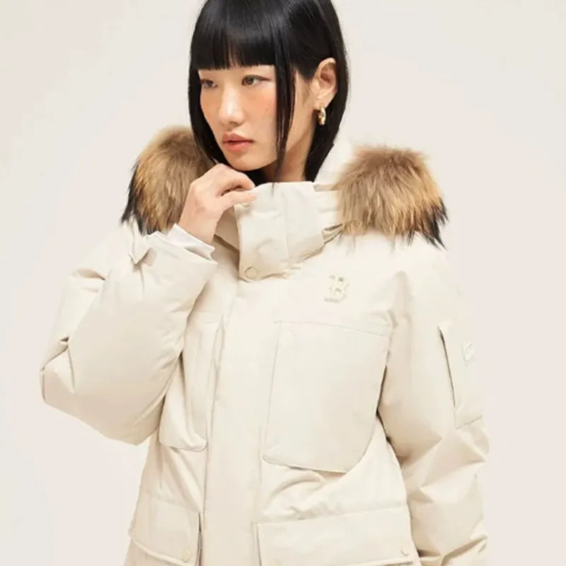 MLB Down Jackets Unisex Light Beige-4