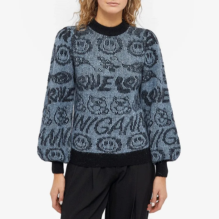 GANNI SS22 Sweater Knitwear Women's Light Blue-1