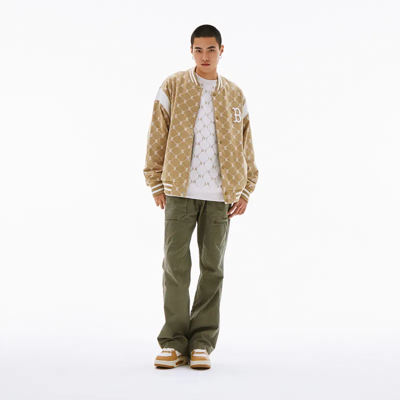 MLB SS24 Baseball Jacket Unisex Light Camel-3