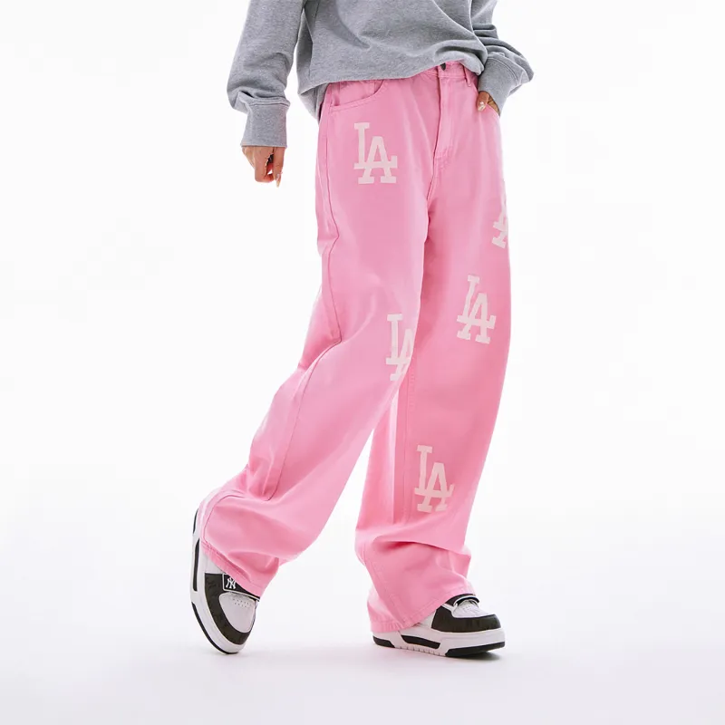 MLB Basic Logo Fashion Sports Collection SS24 Jeans Women's Light Pink-2