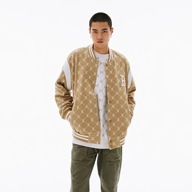 MLB SS24 Baseball Jacket Unisex Light Camel-4