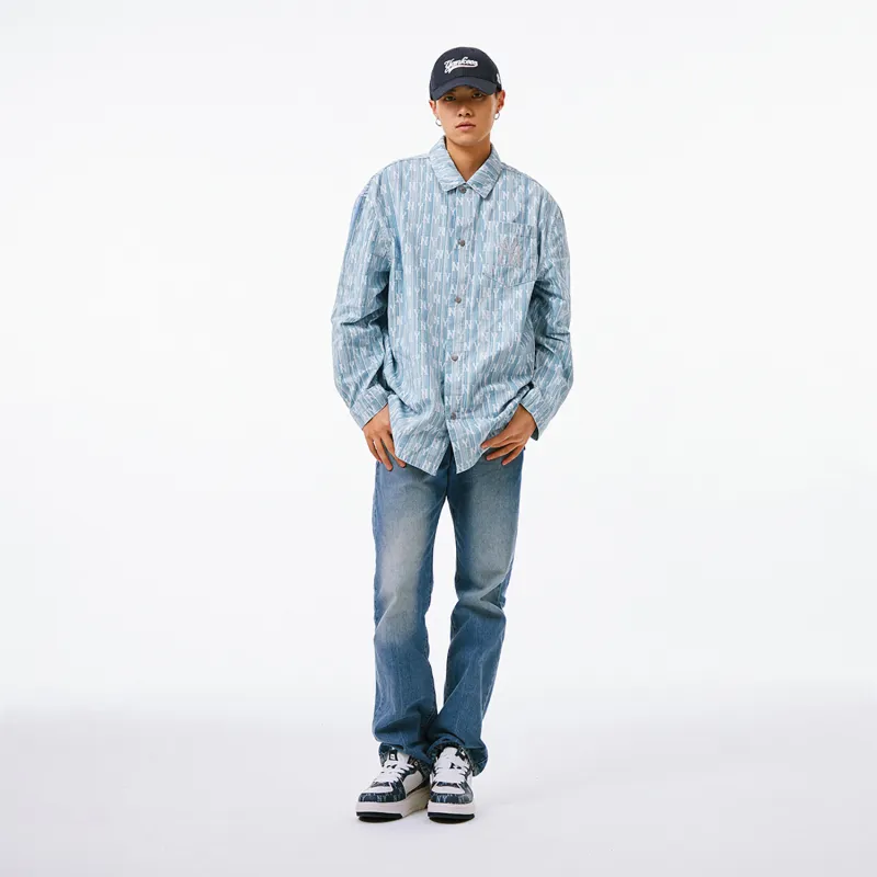 MLB SS24 Denim Jacket Spring And Autumn Unisex Light Blue-5