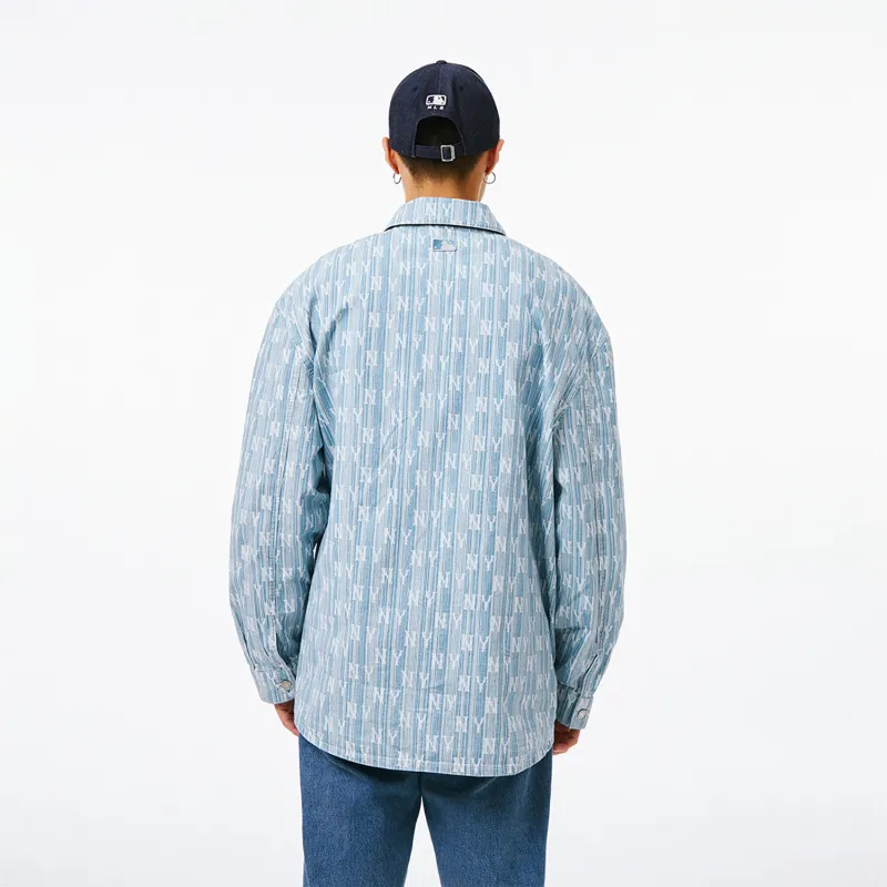 MLB SS24 Denim Jacket Spring And Autumn Unisex Light Blue-2