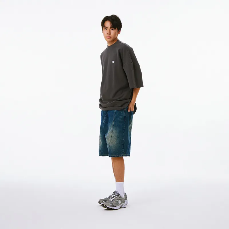 New Balance NB 100% Cotton T Shirt Unisex Charcoal Black-3