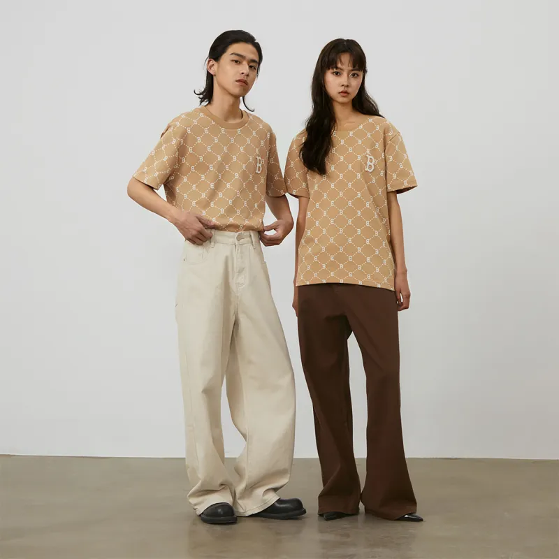 MLB MONOGRAM Reading Collection T-Shirt Unisex Light Camel-6
