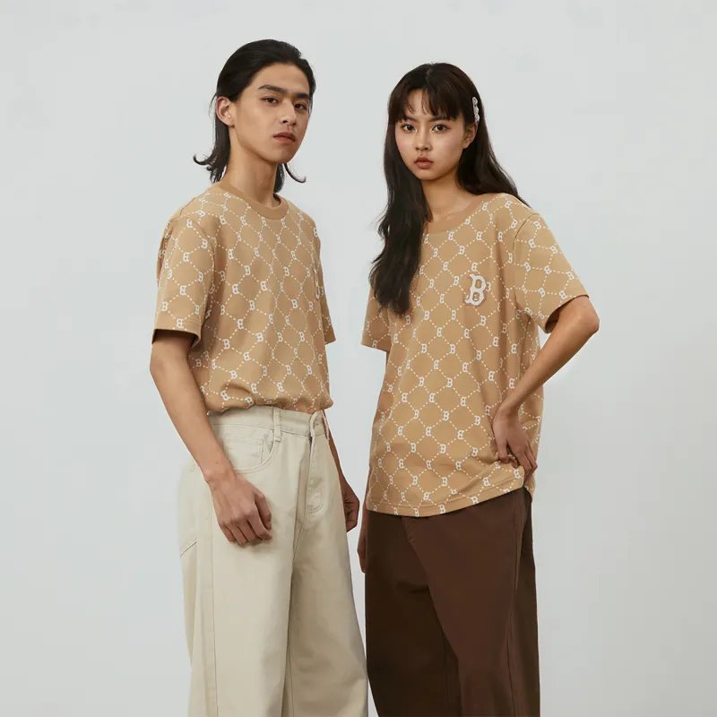 MLB MONOGRAM Reading Collection T-Shirt Unisex Light Camel-5