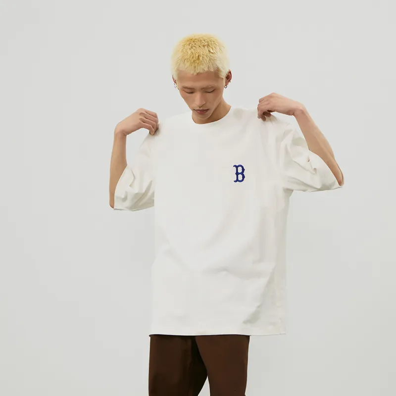 MLB MONOGRAM Reading Collection SS24 T-Shirt Unisex Cream-2