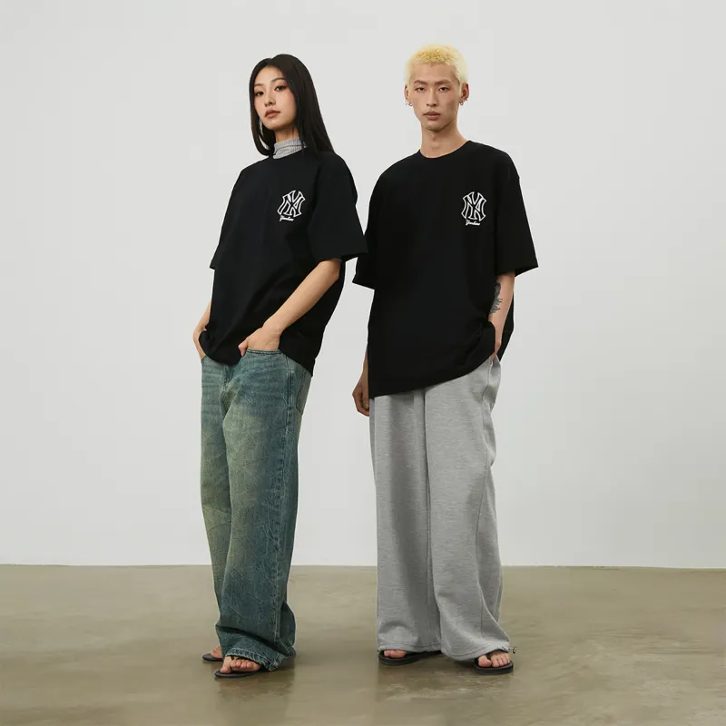 MLB Basic Logo Fashion Sports Collection T Shirt Unisex Black-6