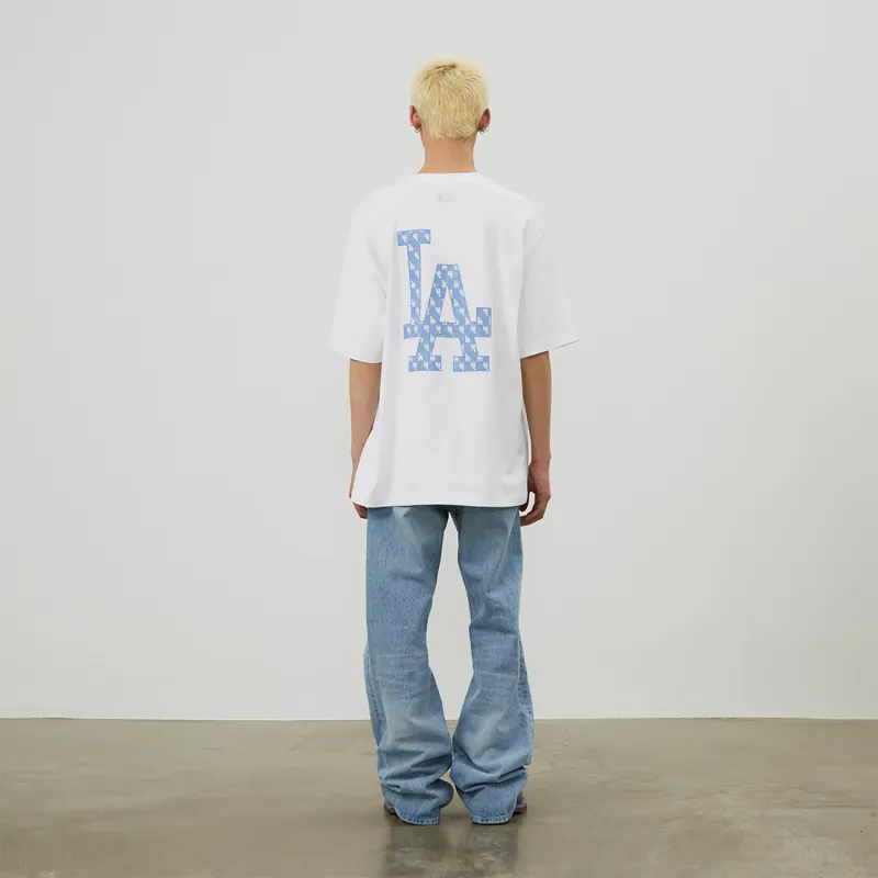 MLB MONOGRAM Monogram Collection Los Angeles Dodgers SS24 Set in Sleeve T Shirt Unisex White-2
