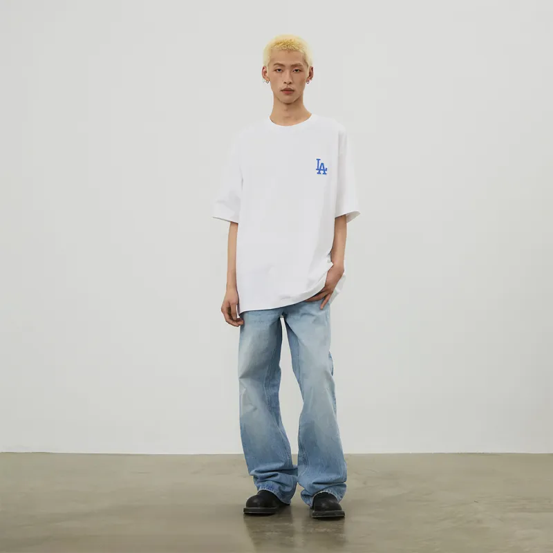 MLB MONOGRAM Monogram Collection Los Angeles Dodgers SS24 Set in Sleeve T Shirt Unisex White-3