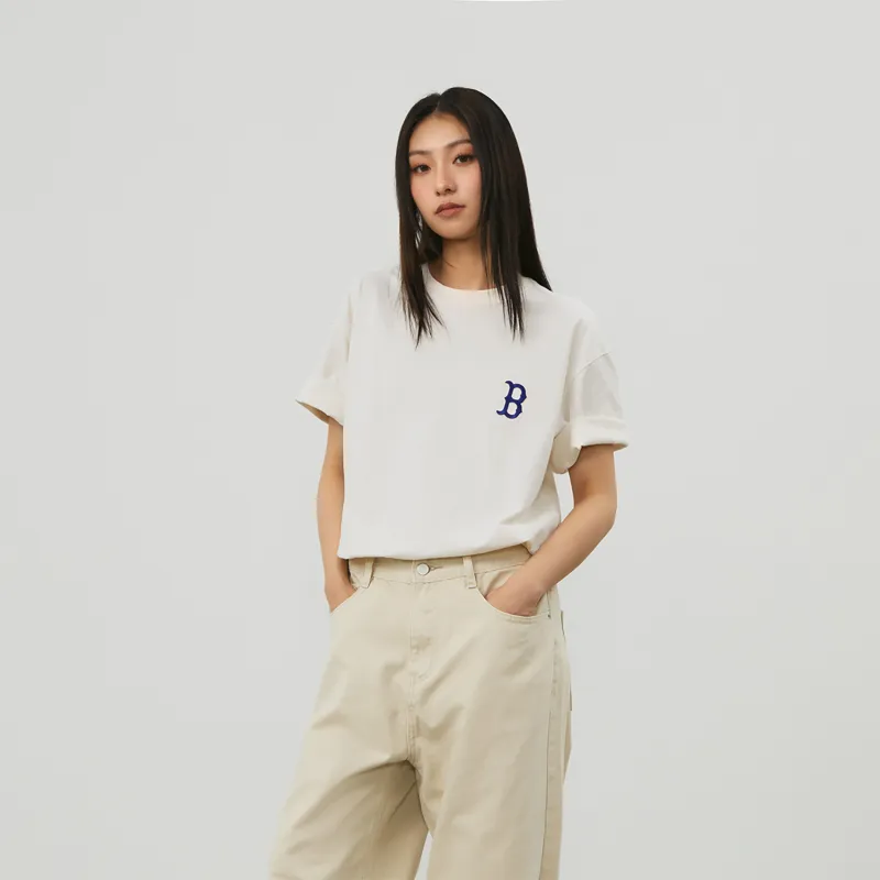 MLB MONOGRAM Reading Collection SS24 T-Shirt Unisex Cream-6