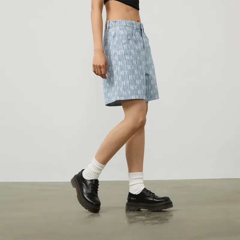 MLB Old Flower Casual Shorts Unisex Light Blue-6