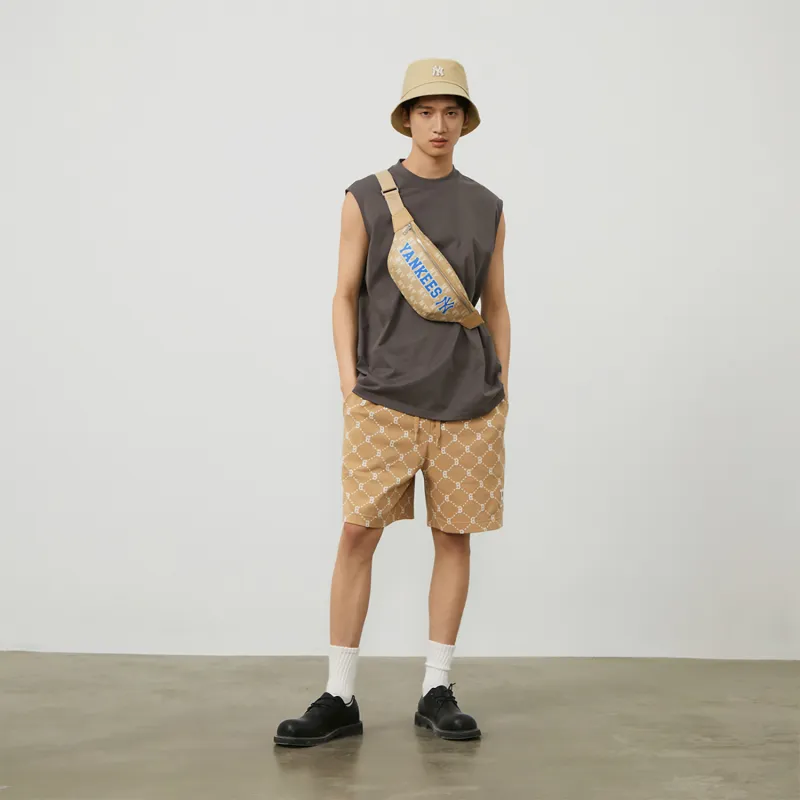 MLB Old Flower Casual Shorts Unisex Light Camel-6