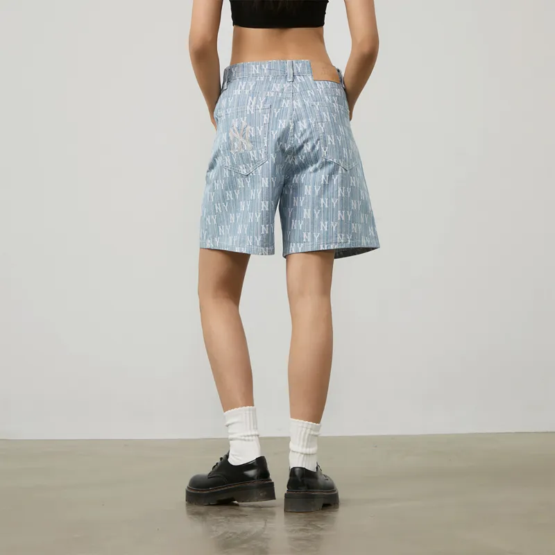 MLB Old Flower Casual Shorts Unisex Light Blue-2