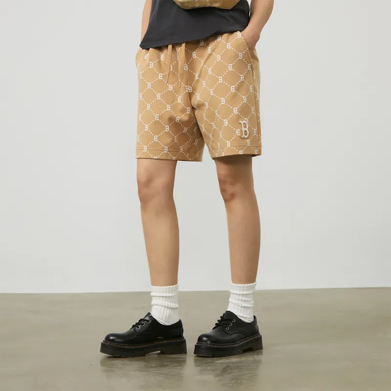 MLB Old Flower Casual Shorts Unisex Light Camel-3
