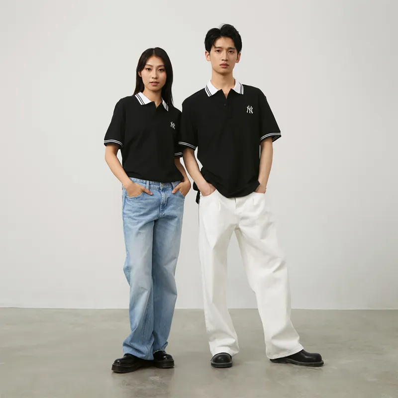MLB New York Yankees MLB Basic Logo SS24 Polo Shirt Unisex Black-4