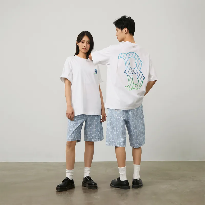 MLB MONOGRAM Reading Collection SS24 T Shirt Unisex Ivory-5