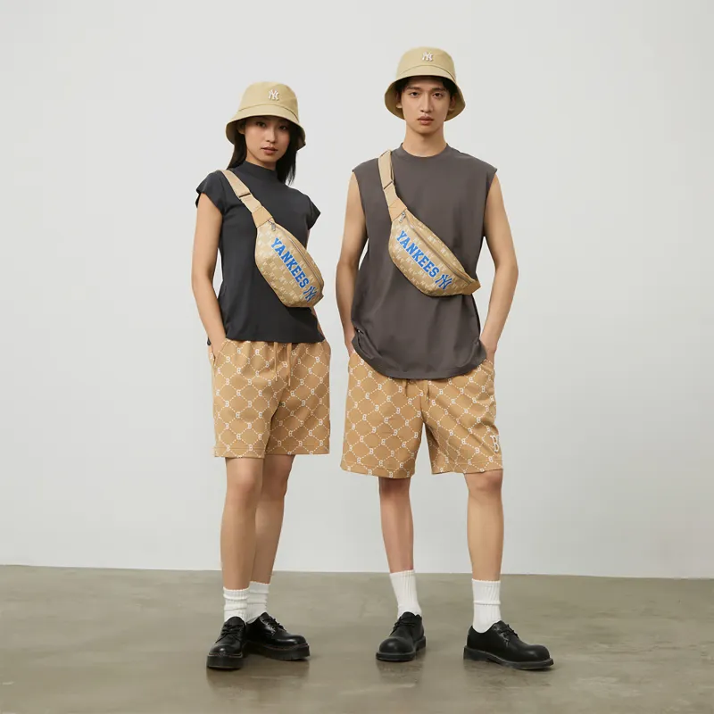 MLB Old Flower Casual Shorts Unisex Light Camel-4