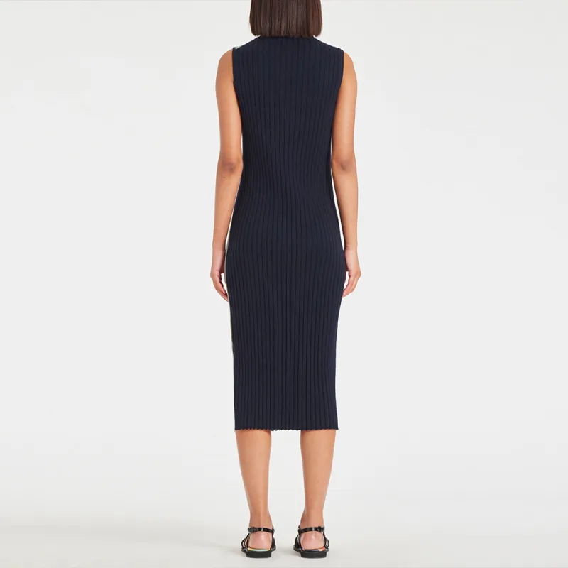 Ps Paul Smith Swirl Ribbed knit Midi Dress-2
