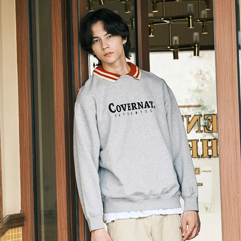 COVERNAT Sweatshirt Fall Unisex Gray-3