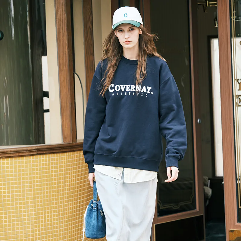 COVERNAT Sweatshirt Fall Unisex Marine Blue-4