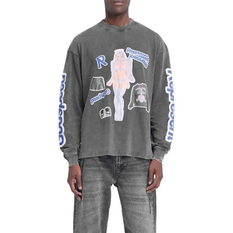 REPRESENT Printed Long sleeve T shirt-3