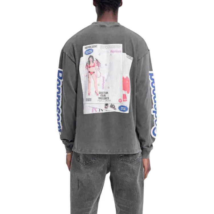 REPRESENT Printed Long sleeve T shirt-2