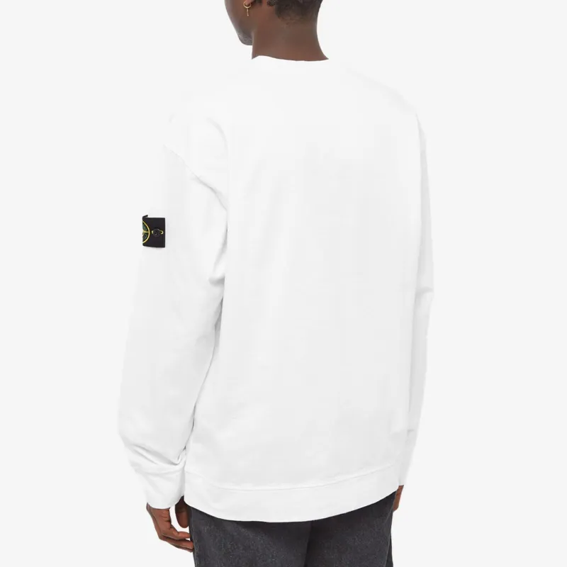 STONE ISLAND 63020 Brushed Cotton Fleece Crewneck Sweater-4