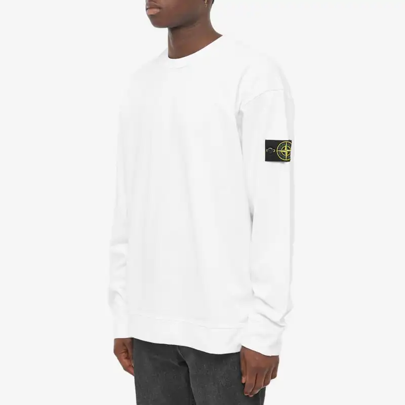 STONE ISLAND 63020 Brushed Cotton Fleece Crewneck Sweater-5
