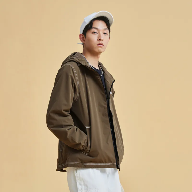 Erke Trench Coat Men's Deerskin Brown-3