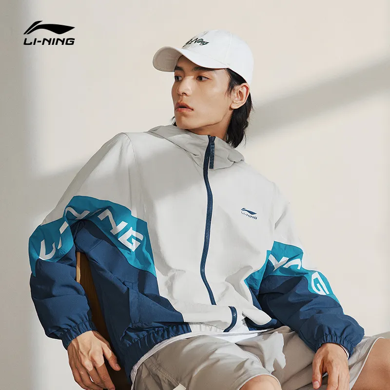 LiNing Sports Fashion Collection Trench Coat Unisex Deep Water Duck Blue-2