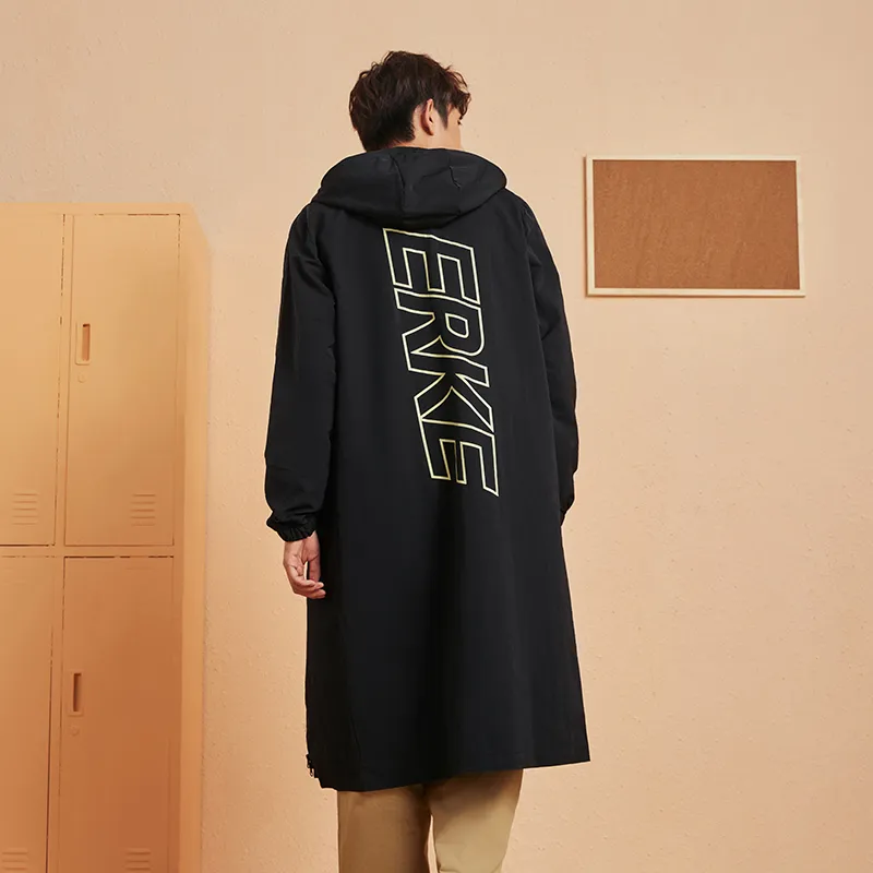 Erke Trench Coats Men Jet Black-6