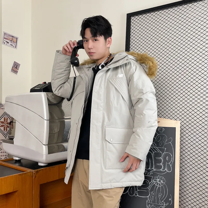 New Balance Down Jackets Men Gray-5