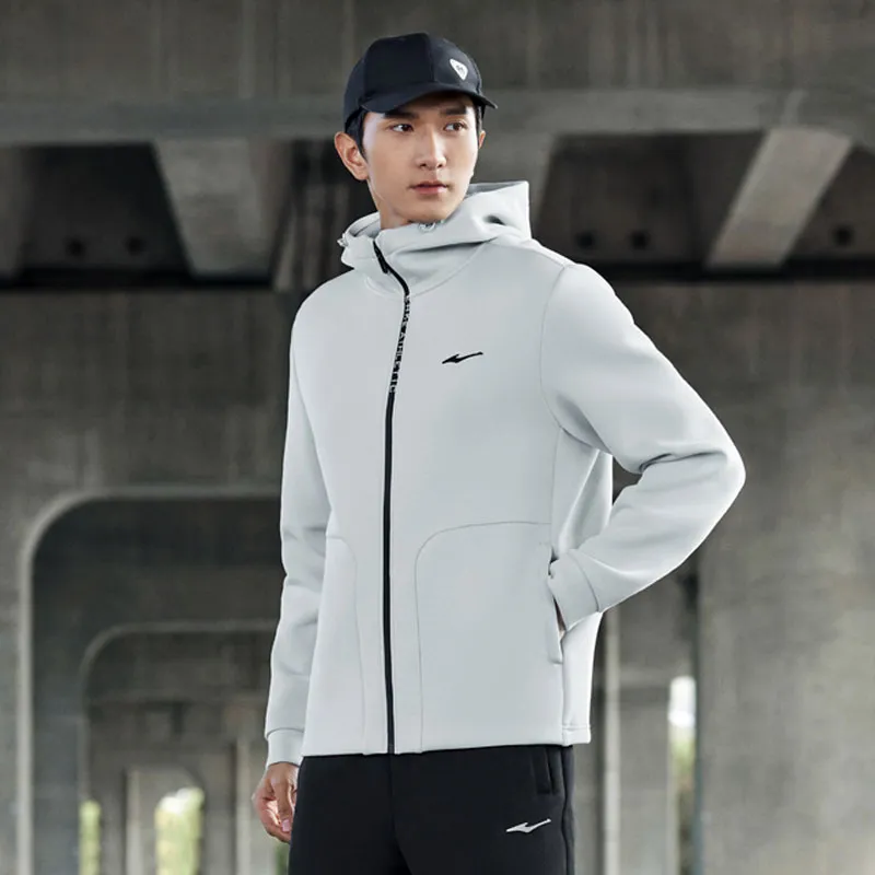 Erke Stand Up Technology Men's Training Collection Sweatshirt Men's Cloud Gray-2