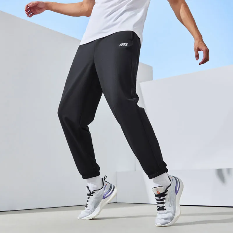 Erke Variety Training Collection Knitted Sports Pants Men's Jet Black-3