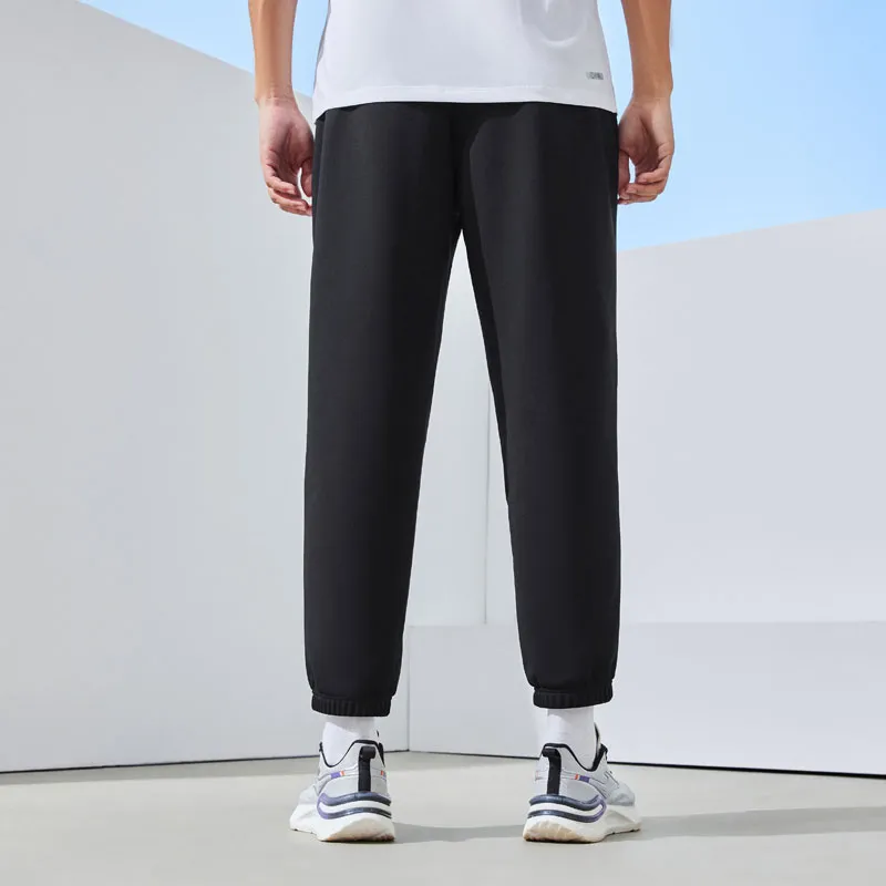 Erke Variety Training Collection Knitted Sports Pants Men's Jet Black-7