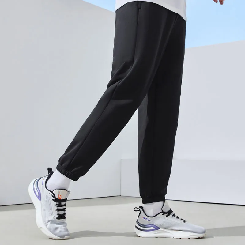 Erke Variety Training Collection Knitted Sports Pants Men's Jet Black-5
