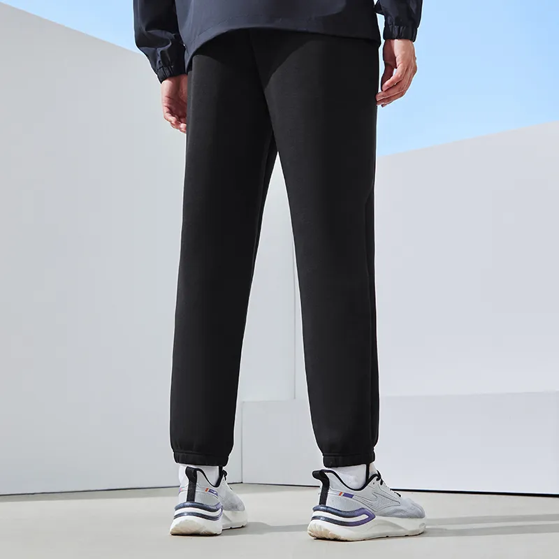 Erke Stand Up Technology Men's Training Collection Knitted Fabric Pants Men's Jet Black-6